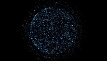Abstract sphere of blue particles
