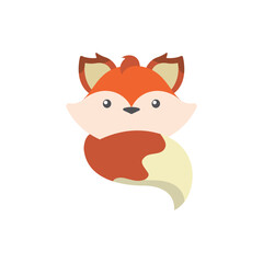 Cute orange fox character. Vector