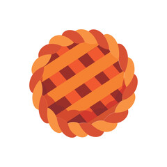 Lattice fruit pie dessert. Vector