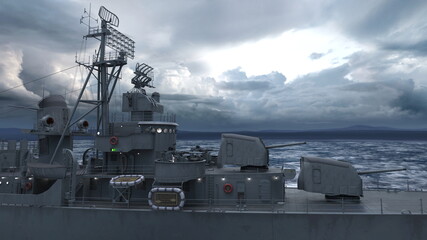 艦艇　3DCGレンダリング © tsuneomp