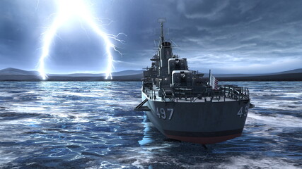 艦艇　3DCGレンダリング © tsuneomp