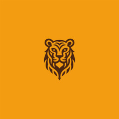 Abstract tiger logo in elegant and simple minimalist design.