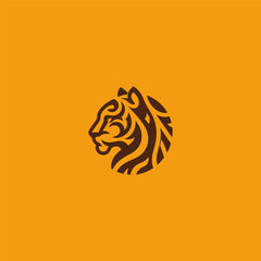 Abstract tiger logo in elegant and simple minimalist design.