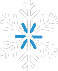 Snowflake blue and white geometric winter symbol vector illustration for seasonal design and decoration 