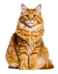 Fototapeta premium Ginger maine coon cat studio portrait