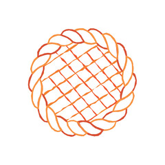 Lattice pie outline design. Vector