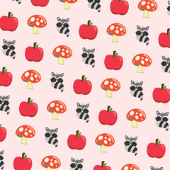 Woodland animals pattern design. Vector