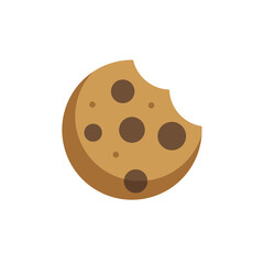 Chocolate chip cookie bitten. Vector