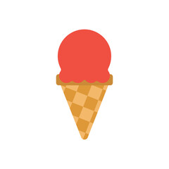 Ice cream cone with waffle. Vector