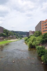 August 8, 2025, Takarazuka City, Hyogo Prefecture, Japan. Scenery around the Muko River.