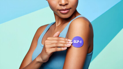 GLP-1 patch for weight loss, semaglutide transdermal therapy, hormone treatment aid, non-invasive obesity solution, GLP-1 drug delivery, modern wellness support, wearable medication