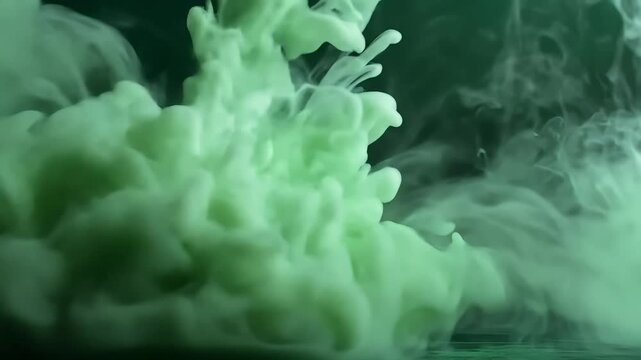 Abstract green smoke formations