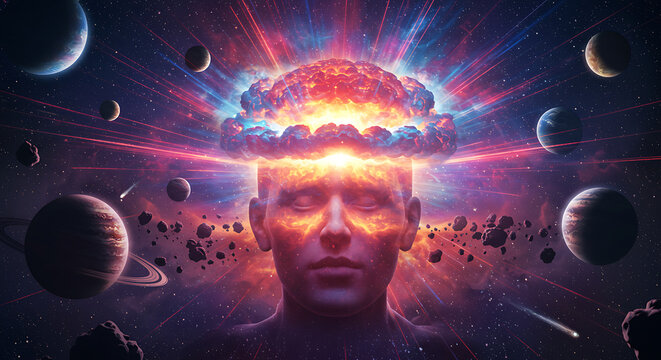Mind Explosion Cosmic Brain Universe Energy