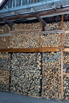 Finely stacked firewood