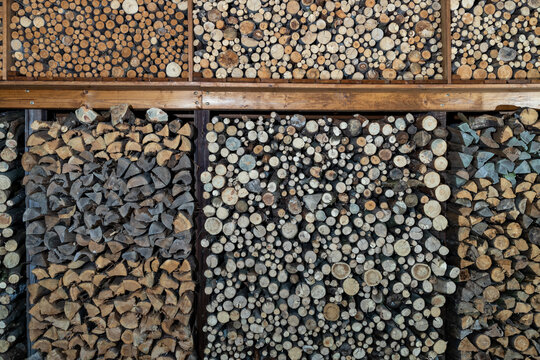 Finely stacked firewood