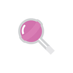 Pink lollipop sticker glossy. Vector