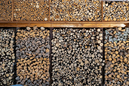Finely stacked firewood