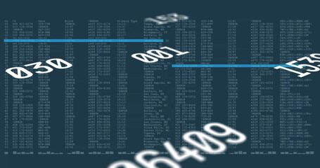 Showing bright blue arrow intersecting log columns on data dashboard, with DNA icons network symbol