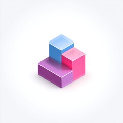 Obraz premium Abstract isometric shapes in soft pastel colors