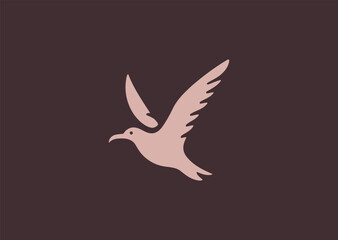 A simple albatross silhouette logo, evoking freedom and vast ocean journeys.