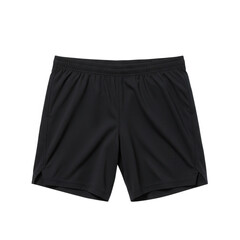 A pair of dark athletic shorts for exercise isolated on transparent background