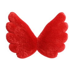 Red decorative angel wings closeup
