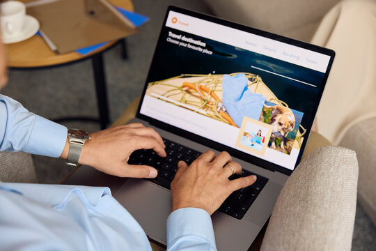 Man browse travel website