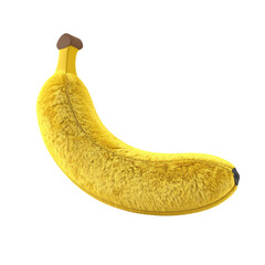 Single ripe banana against black background