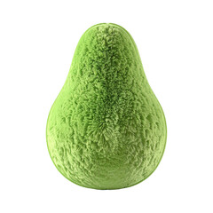 Single whole green avocado against black background