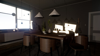 部屋の風景　影が描く日常