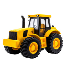 Obraz premium Yellow tractor isolated against black background
