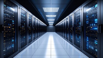 データーセンター　サーバールーム　クラウドコンピューティングAI　シンメトリー