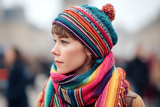 Paris street style with Mexican rebozo scarf