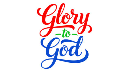 Naklejka premium Glory to God elegant script typography vector design