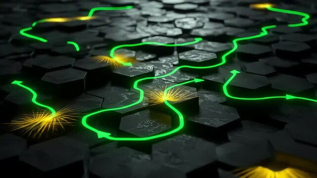Abstract geometric design with directional lines