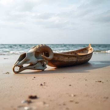 Ramm's scull on a beach