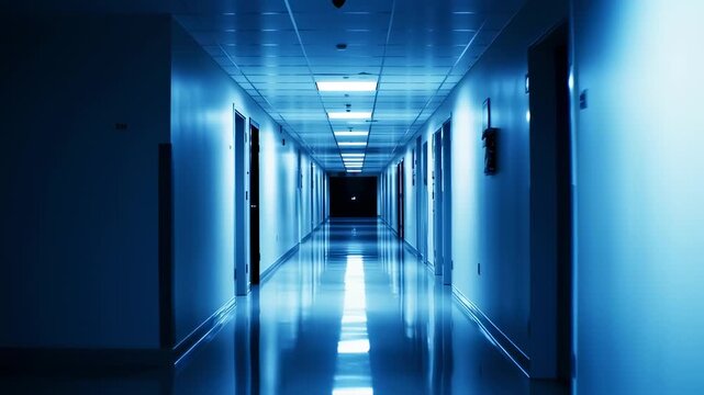 Symmetric Perspective: Illuminated Corridor with Evocative and Modern Architectural Design