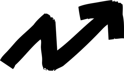 Hand Drawn Black Zigzag Right Arrow