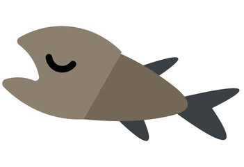 An illustration of a weakened fish affected by marine pollution and water contamination. Suitable for environmental awareness campaigns, educational projects, sustainability materials, and ocean conse