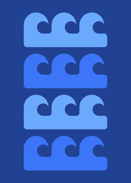 Poster design with geometric sea waves