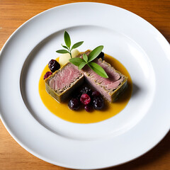 Duck terrine with cistachios and dried cranberries