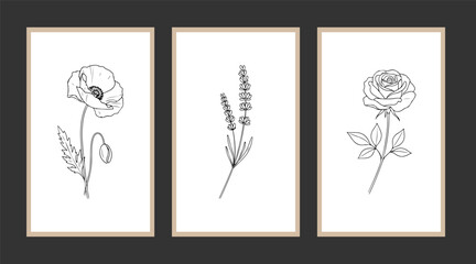 Modern boho abstract trendy background design. plant painting