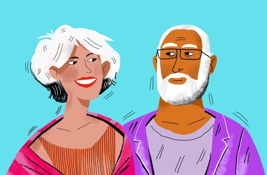 Cheerful elderly couple 