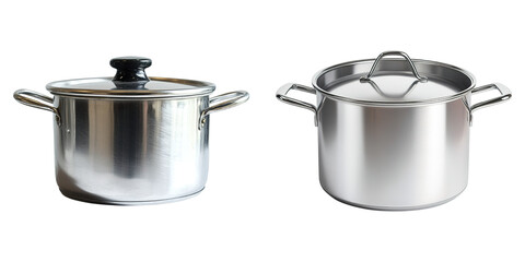 Two pots, one with a lid and one without