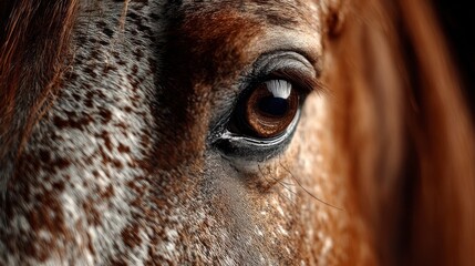 Closeup horse eye and face details