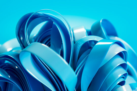 Abstract 3D Background Ribbon Tangle