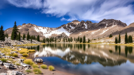 Obraz premium Dingleberry Lake, John Muir Wilderness, Sierra Nevada Mountains