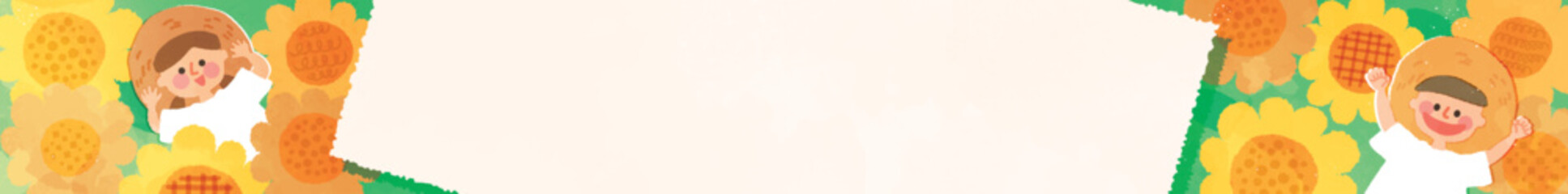 ヒマワリと子供の背景