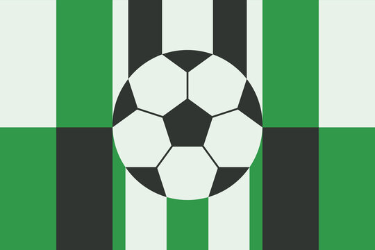 Soccer ball on abstract field