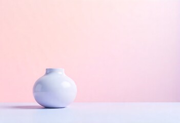 Generative AI Pastel Aesthetic Still Life Featuring a Ceramic Vase Against Soft Color Gradient